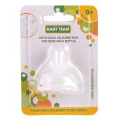 Соска силиконовая антиколиковая Baby Team 2025 для бутылок с широким горлом с 0 месяцев №1