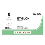 ЭТИЛОН W740 ЧЕРН.0 ДЛИНА 150 СМ, ИГЛА КОЛ. 40 ММ 1/2 ОКРУЖНОСТИ.