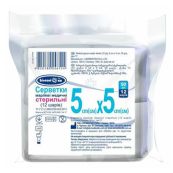 Салфетка марлевая медицинская стерильная  Белоснежка 5 см х 5 см (12-слоев), тип 17 №100