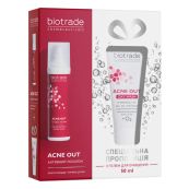 Набор Biotrade Acne Out для жирной и проблемной кожи Активный антибактериальный лосьон 60 мл + Нежный кислородный гель 50 мл