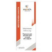 Меропенем Ананта порошок для раствора для инъекций и инфузий 1000 мг флакон №1