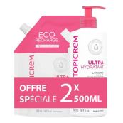 Набір Топікрем Topicrem Ультра-зволожуюча емульсія для тіла 500 мл + змінний блок 500 мл