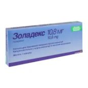 Золадекс капсули для підшкірного введення пролонгованої дії 10,8 мг шприц-аплікатор №1