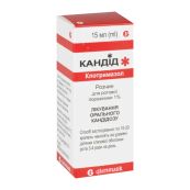 Кандід розчин для місцевого застостосування 1 % флакон з пробкою-крапельницею 15 мл №1