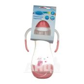Бутылочка для кормления Lindo рк 060 талия с ручками и силиконовой соской 250 мл