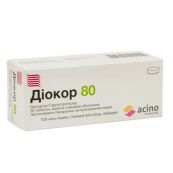 Діокор 80 таблетки вкриті плівковою оболонкою блістер №30