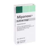 Мирапекс таблетки 0,25 мг блистер №30