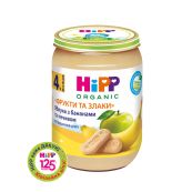 Пюре фруктове HiPP Яблука з бананами та печивом з 4 місяців 190 г