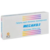 Месакол таблетки вкриті оболонкою кишково-розчинною 400 мг №50