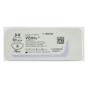 Викрил W9120 фиолетовый №3/0 длина 75 см игла колющая 25 мм окружность 1/2