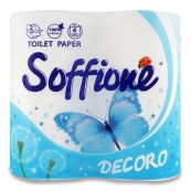 Туалетная бумага Soffione dekoro белая с голубым №4