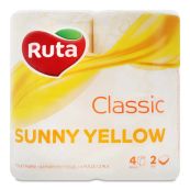 Туалетная бумага Рута двухслойная желтая классик №4