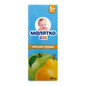 Сік Малятко яблуко-груша 200 мл