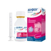 Ібуфен для дітей полуниця суспензія оральна 100 мг/5 мл флакон пластиковий зі шприцом-дозатором 100 мл