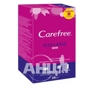 Щоденні прокладки Carefree Plus Large Fresh №36