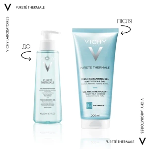 VICHY  Пюрте Термаль, освежающий очищающий гель для всех типов кожи, даже чувствительной, 200 мл
