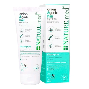 Шампунь Nature.med луково-чесночный комплекс для жирных волос 200 мл