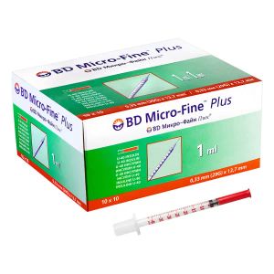 Шприц инъекционный инсулиновый BD Micro-fine plus 1 мл U-40 с иглой 29G (0,33 мм х 12,7 мм) №1