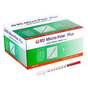 Шприц инъекционный инсулиновый BD Micro-fine plus 1 мл U-40 с иглой 30G (0,3 мм х 8 мм) №1