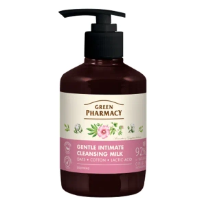 Ніжне молочко для інтимної гігієни Green Pharmacy Овес і бавовна заспокійливе 370 мл