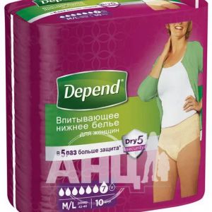 Впитывающее нижнее белье Depend для женщин M/L №10
