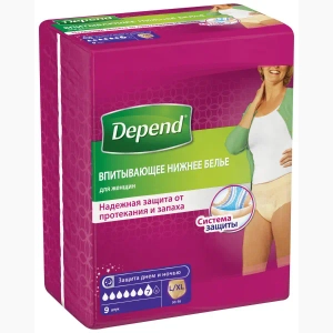 Впитывающее нижнее белье Depend Нормал для женщин размер L/XL №9