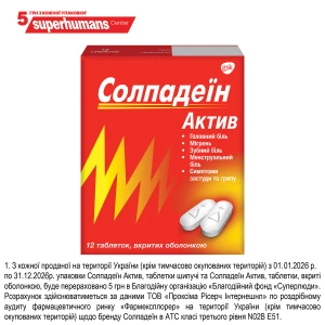Солпадеин Актив таблетки покрытые оболочкой блистер №12