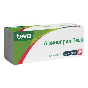 Лизиноприл-Тева таблетки 20 мг блистер №60