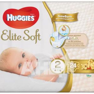 Підгузки дитячі гігієнічні Huggies Elite Soft 2 (4-7кг) №24