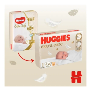 Підгузки дитячі гігієнічні Huggies Extra Care (Elite Soft) розмір 1 №50