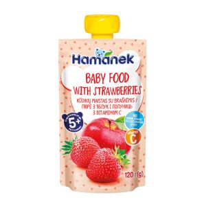 Пюре Hamanek яблуко та полуниця пауч 120 г