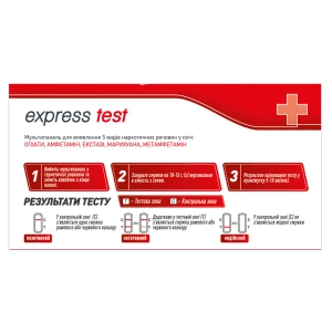 Тест Express Test мультипанель-5 для одночасного виявлення 5 видів наркотиків у сечі №1