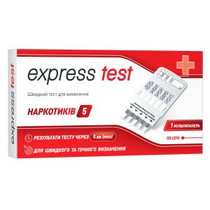 Тест Express Test мультипанель-5 для одновременного выявления 5 видов наркотиков в моче №1