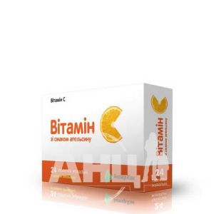 Витамин С таблетки жевательные 500 мг блистер со вкусом апельсина №24