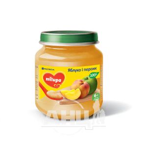Пюре дитяче фруктове яблуко та персик Milupa з 6 місяців 125 г