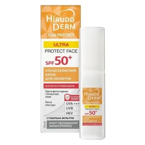 Крем для обличчя сонцезахисний SPF 50+ Ultra protect face hirudo derm sun protect 50 мл