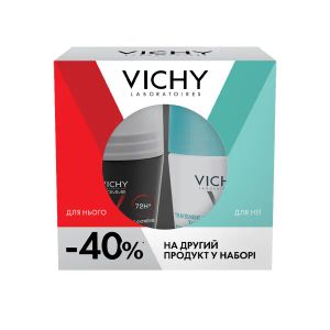 Набір антиперспірантів кулькових Vichy Чоловічий 72 години захисту 50 мл та Жіночий 48 годин захисту 50 мл