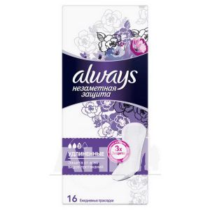 Щоденні гігієнічні прокладки непомітний захист Always Large Duo №16