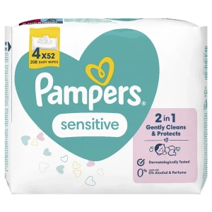 Вологі серветки Pampers Sensitive №4x52