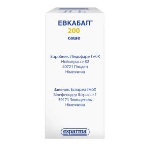 Евкабал 200 саше порошок для орального розчину 200 мг саше 3 г №20
