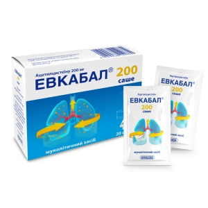 Евкабал 200 саше порошок для орального розчину 200 мг саше 3 г №20