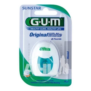 Зубная нить GUM Original White Floss Вощеная с фторидом 30 м