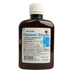 Перекис водню розчин для зовнішнього застосування 3 % флакон полімерний 100 мл