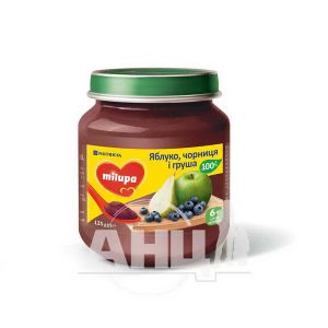 Фруктове дитяче пюре Milupa яблуко чорниця груша 100 г