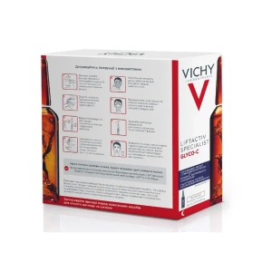 Нічний концентрат з ефектом пілінгу в ампулах Vichy Liftactiv Specialist Glyco-C для догляду за шкірою обличчя 10 шт х 2 мл