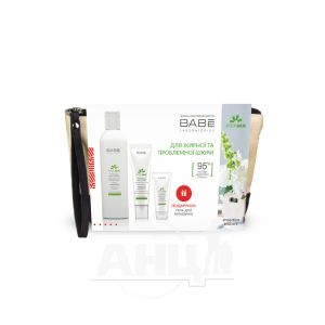 Набір Babe Laboratorios крем для обличчя зволожуючий + тонік 200 мл + гель 100 мл