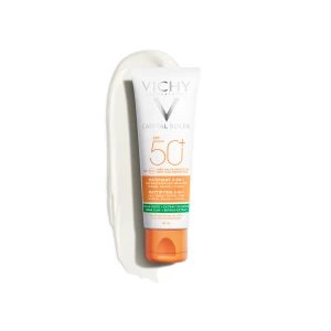 Сонцезахисний матуючий крем 3-в-1 Vichy Капіталь Солей SPF 50+ для жирної проблемної шкіри 50 мл