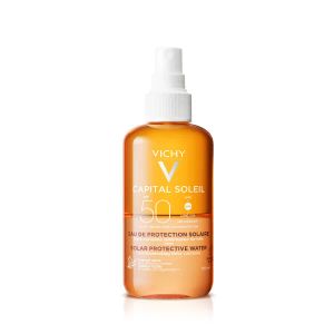 Солнцезащитный водный двухфазный спрей Vichy Капиталь Солей SPF 50+ для лица и тела с бета-каротином 200 мл