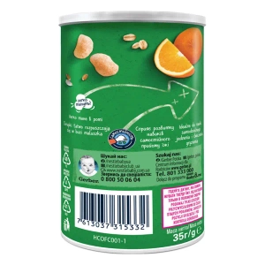Пшенично-овсяные снеки Gerber Organic с морковью и апельсинами 35 г