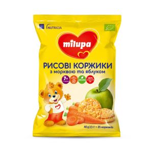 Рисові коржики Milupa з морквою і яблуком 40 г